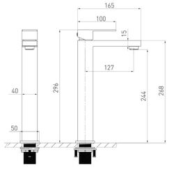 Baterie pentru lavoar Volle Pardo 1548.010201 (Chrome) Thumb