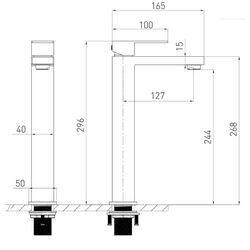 Baterie pentru lavoar Volle Pardo 1548.010202 (Nickel) Thumb
