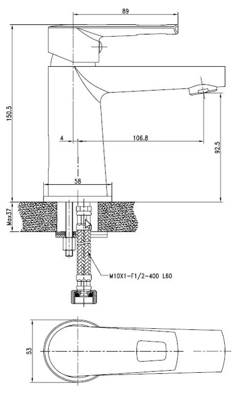 Baterie pentru lavoar Volle Solar 1530.010101 (Chrome) - 2