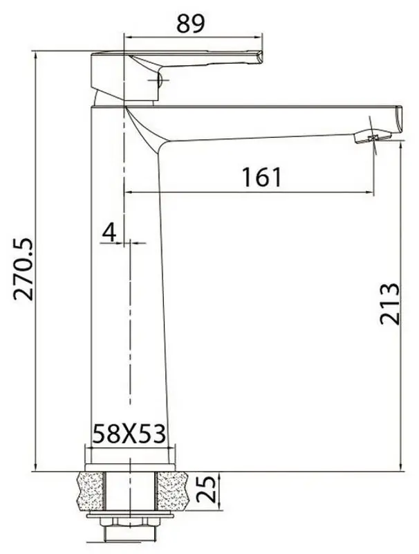 Смеситель для умывальника Volle Solar 1530.010201 (Chrome)