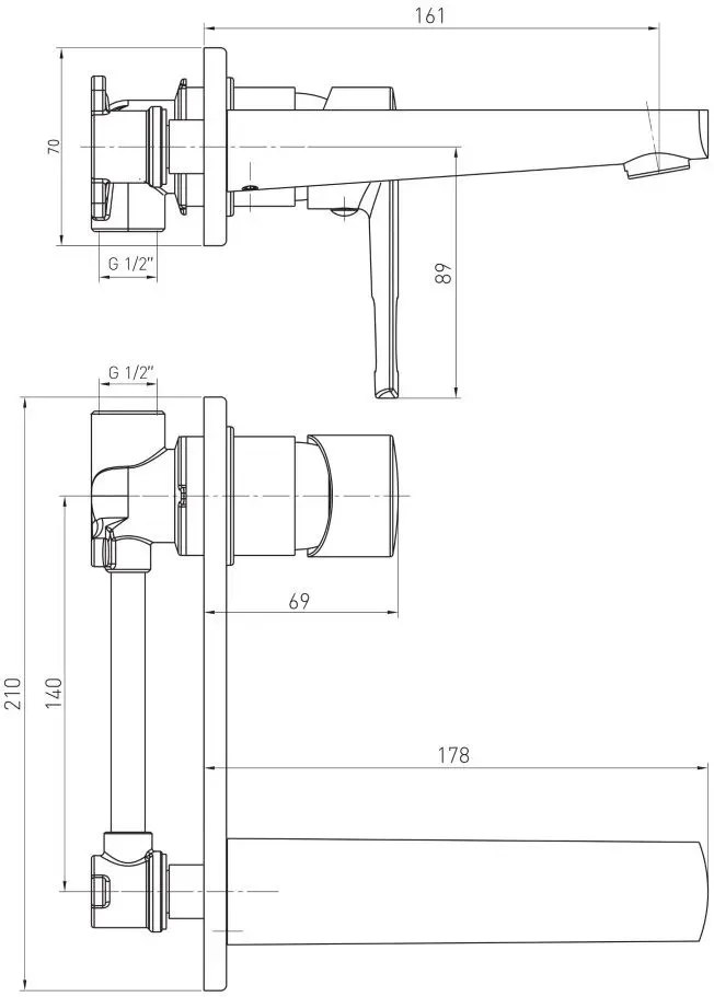 Baterie pentru lavoar Volle Solar 1530.010301 (Chrome) - 3