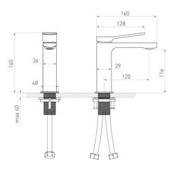 Baterie pentru lavoar Volle Solo 1510.011101 (Chrome) Thumb