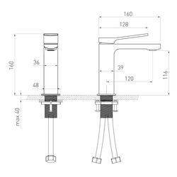 Baterie pentru lavoar Volle Solo 1510.011104 (Black) Thumb
