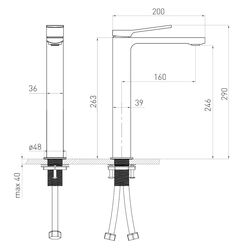 Baterie pentru lavoar Volle Solo 1510.011301 (Chrome) Thumb
