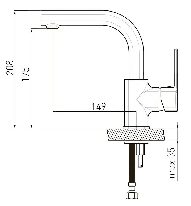 Baterie pentru lavoar Volle Sota 1538.010204 (Black) - 2