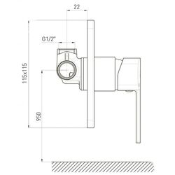 Baterie pentru dus Volle Sota 1538.100201 (Chrome) Thumb