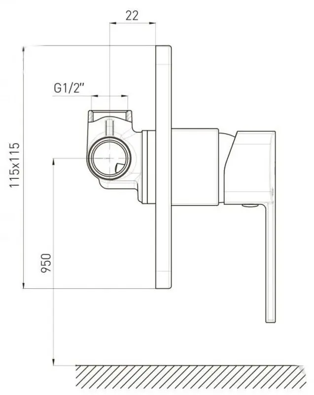 Baterie pentru dus Volle Sota 1538.100201 (Chrome) - 2