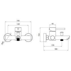 Baterie pentru cada si dus Volle Cruze 1547.030101 (Chrome) Thumb