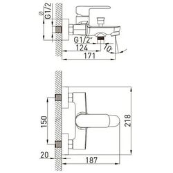 Baterie pentru cada si dus Volle Fiesta 1534.030104 (Black) Thumb