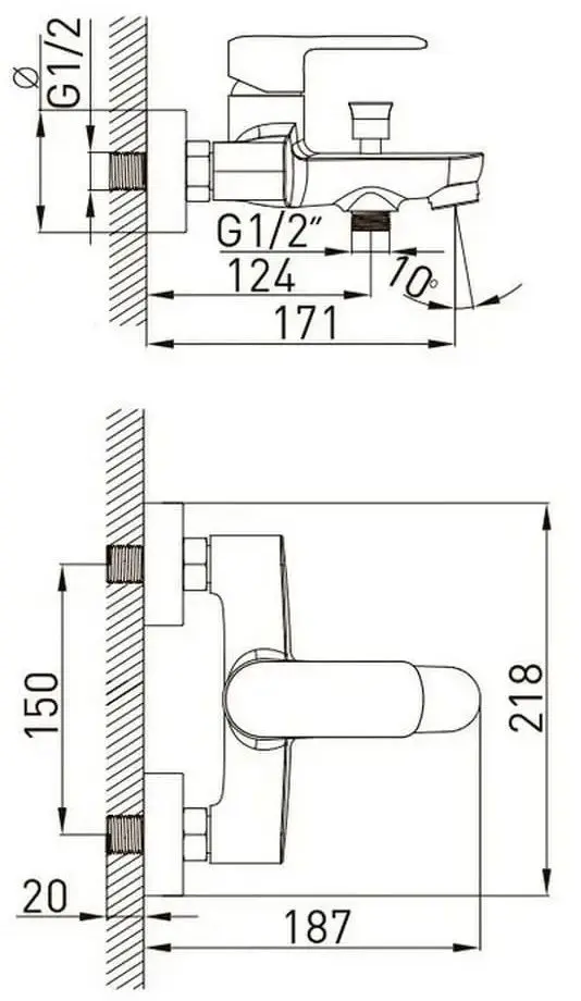 Baterie pentru cada si dus Volle Fiesta 1534.030104 (Black) - 3
