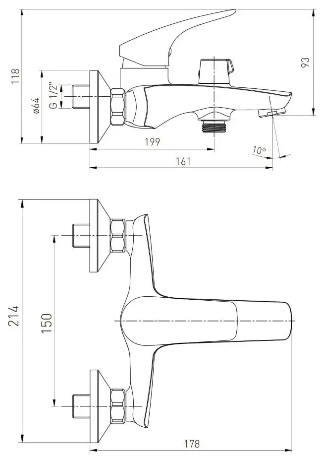 Baterie pentru cada si dus Volle Orlando 1525.030101 (Chrome) - 3