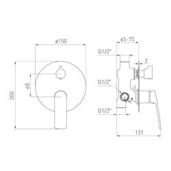 Смеситель для ванны и душа Volle Cante 1512.031401 (Chrome) Thumb