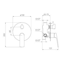 Baterie pentru cada si dus Volle Cante 1512.031404 (Black) Thumb
