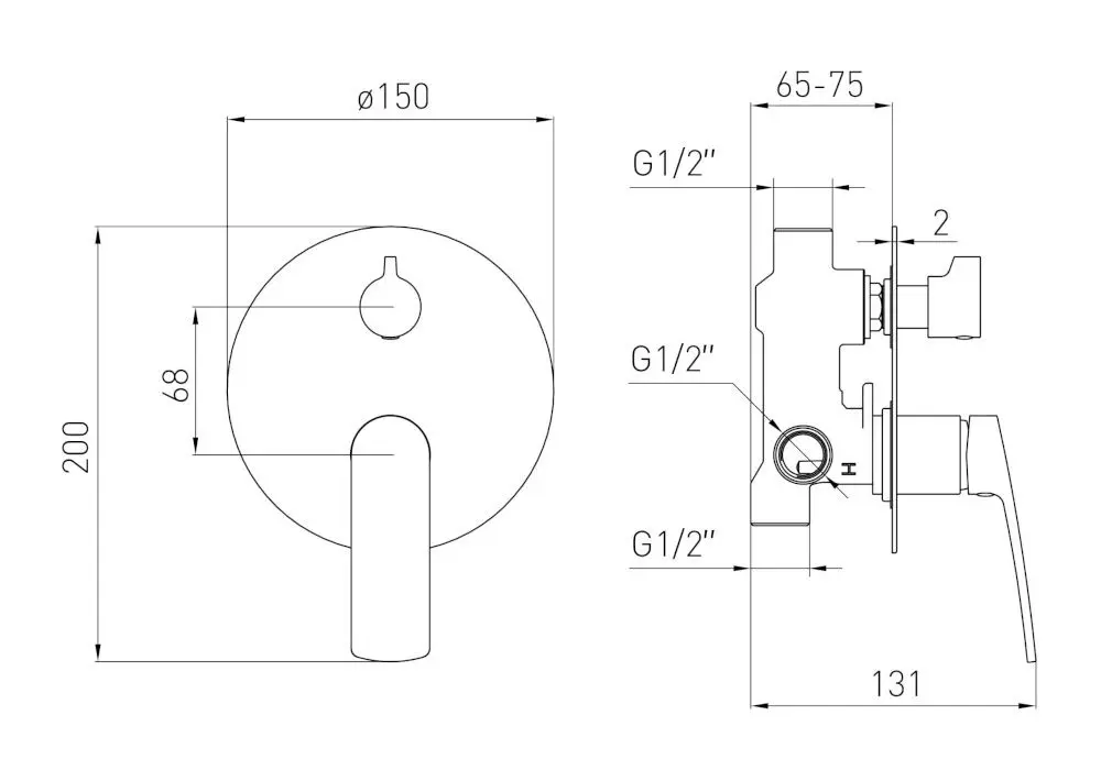 Baterie pentru cada si dus Volle Cante 1512.031404 (Black)