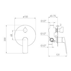 Baterie pentru cada si dus Volle Cante 1512.031405 (Graphite) Thumb