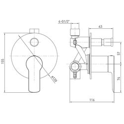 Baterie pentru cada cu montare ascunsa Volle Libra 15202200 (Chrome) Thumb