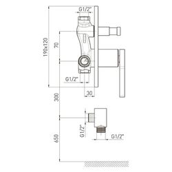 Смеситель для ванны и душа Volle Mora 1537.100201 (Chrome) Thumb