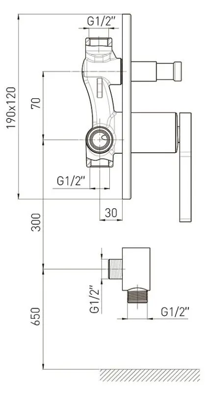 Смеситель для ванны и душа Volle Mora 1537.100201 (Chrome)