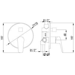 Baterie pentru cada cu montare ascunsa Volle Nemo 15142200 (Chrome) Thumb