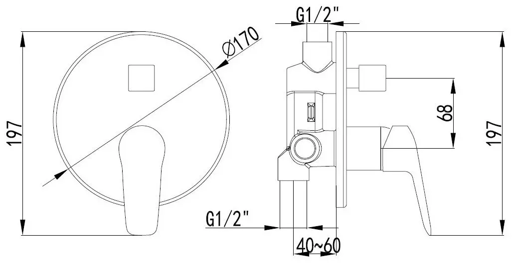 Baterie pentru cada cu montare ascunsa Volle Nemo 15142200 (Chrome) - 3