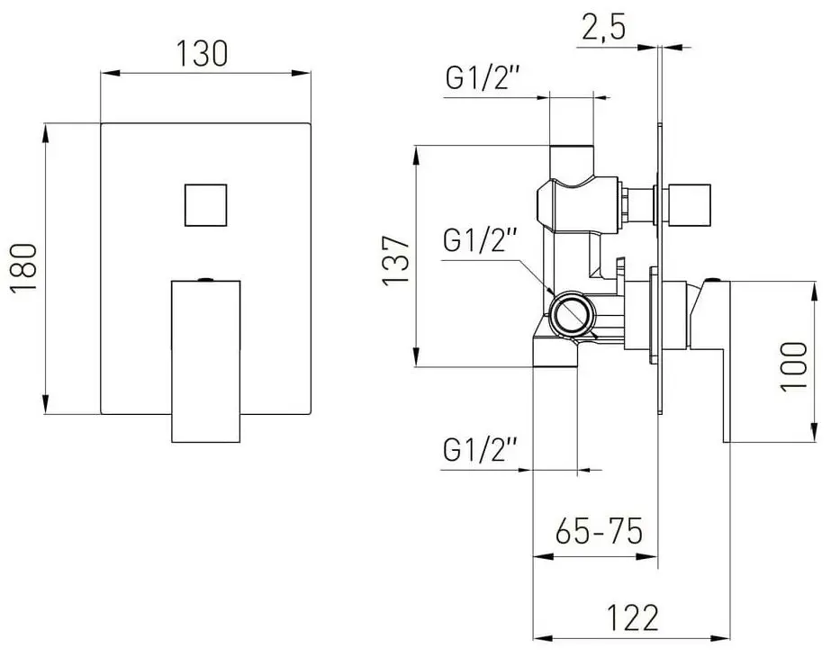 Baterie pentru cada cu montare ascunsa Volle Pardo 1548.030215 (Golden) - 3