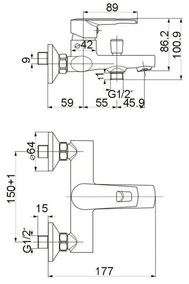 Baterie pentru cada Volle Benita 15172100 (Chrome) - 3