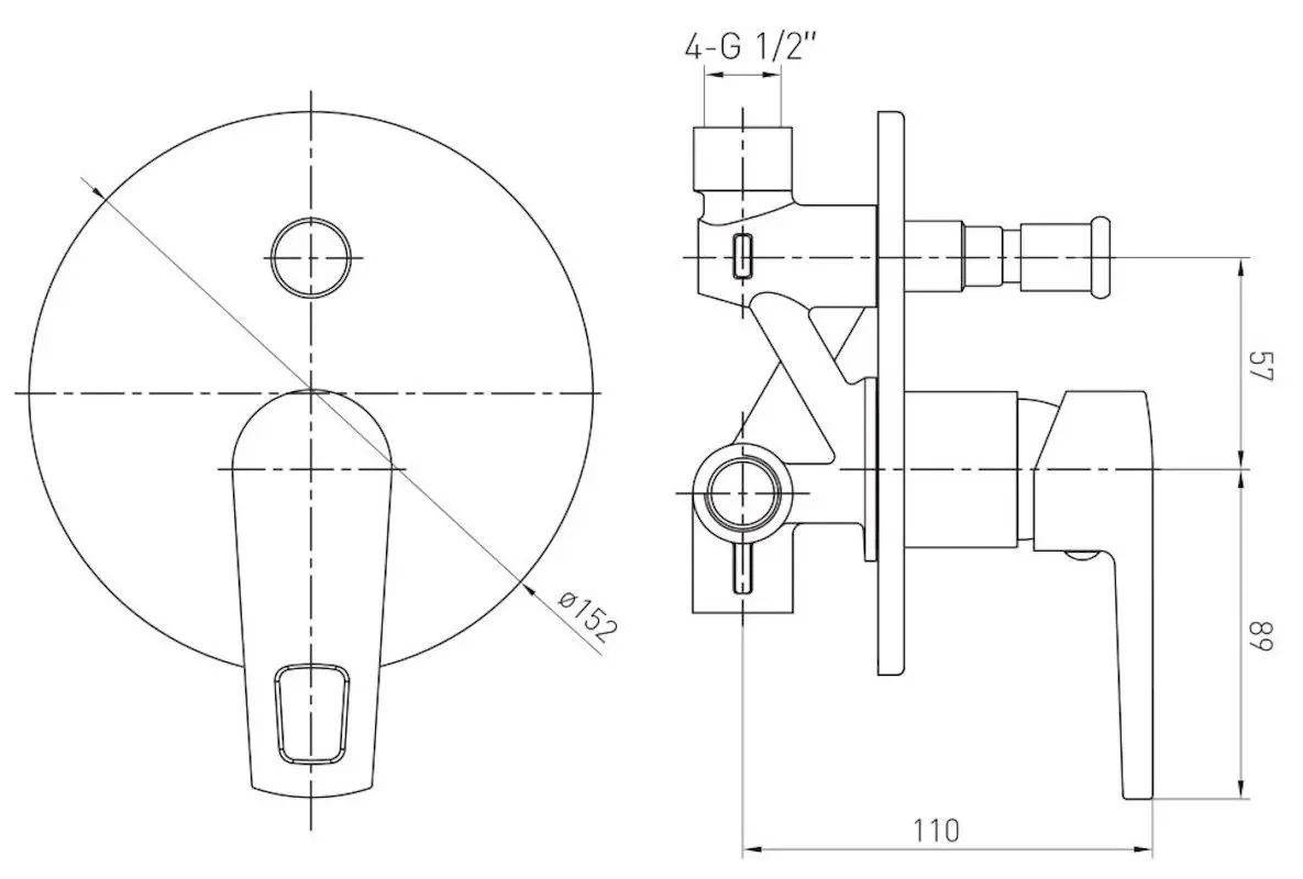 Baterie pentru cada Volle Benita 15172200 (Chrome) - 3