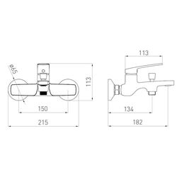 Baterie pentru cada si dus Volle Cante 1512.031001 (Chrome) Thumb