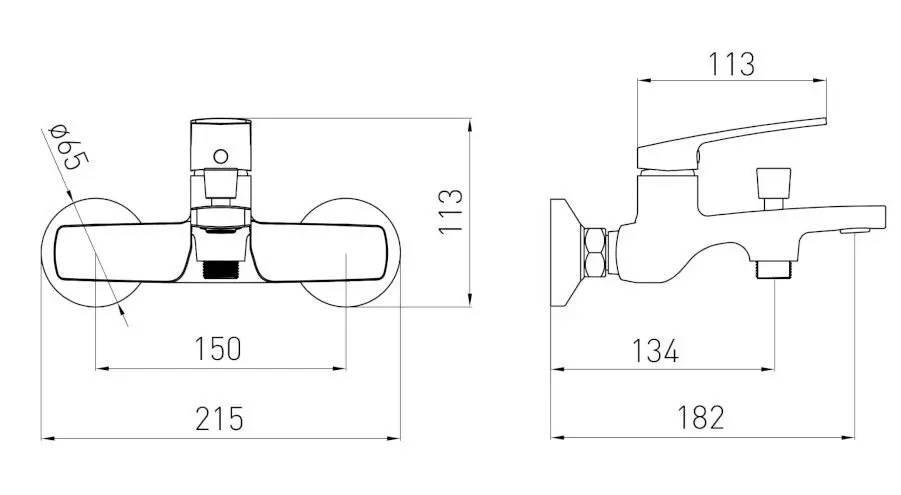 Baterie pentru cada si dus Volle Cante 1512.031001 (Chrome)
