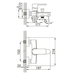 Baterie pentru cada Volle Fiesta 15152100 (Chrome) Thumb