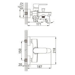 Baterie pentru cada Volle Fiesta 1534.030101 (Chrome) Thumb