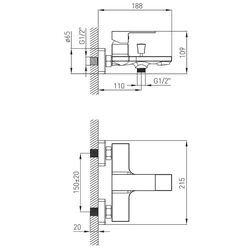 Baterie pentru cada Volle Leon 15212100 (Chrome) Thumb