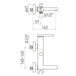 Baterie pentru cada si dus Volle Mora 1537.030122 (Chrome/Gold) Thumb