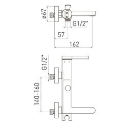 Baterie pentru cada si dus Volle Mora 1537.030126 (Black/Gold) Thumb