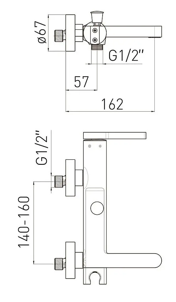 Baterie pentru cada si dus Volle Mora 1537.030126 (Black/Gold)