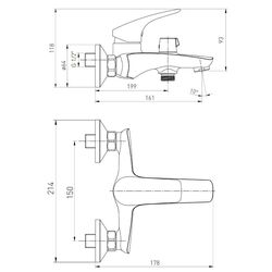 Baterie pentru cada si dus Volle Orlando 15192100 (Chrome) Thumb