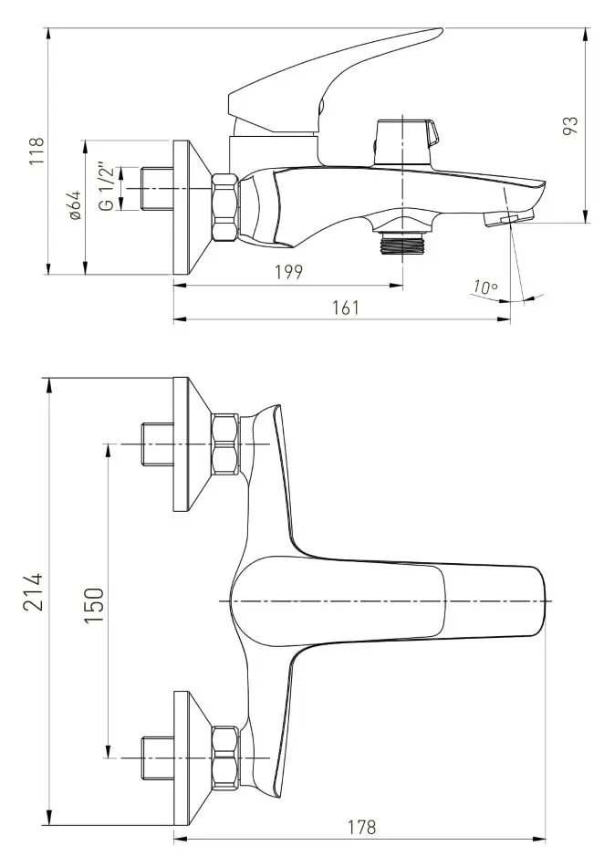 Baterie pentru cada si dus Volle Orlando 15192100 (Chrome) - 2