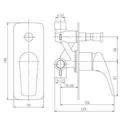 Baterie pentru cada Volle Orlando 1525.030201 (Chrome) Thumb