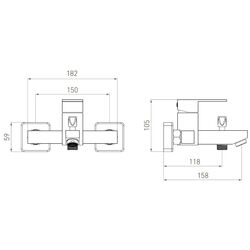 Baterie pentru cada si dus Volle Pardo 1548.030106 (Graphite) Thumb