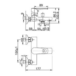 Baterie pentru cada Volle Solar 1530.030101 (Chrome) Thumb