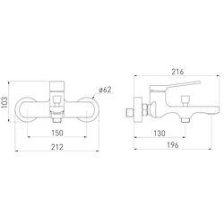 Смеситель для ванны и душа Volle Solo 1510.031004 (Black) Thumb