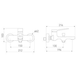 Смеситель для ванны Volle Solo 1510.031021 (Brushed Bronze) Thumb