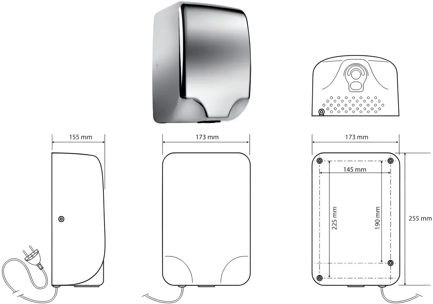 Электросушилка для рук Bemeta 924224131 (Inox)