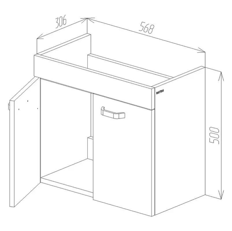 Dulap sub lavoar Bayro Larra Pro 600 (White)