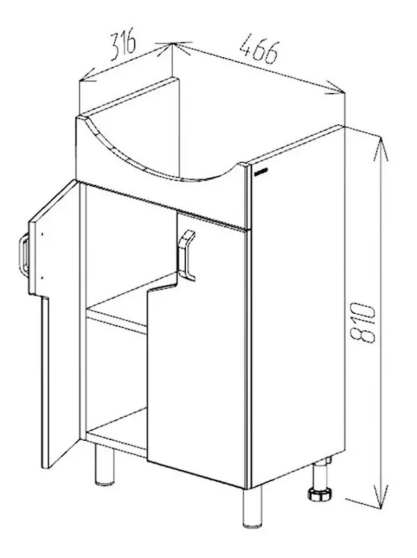 Шкаф под умывальник Bayro Midas 500 (White) - 6