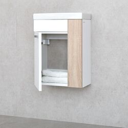 Dulap sub lavoar Bayro Promo Komo 400 R (White Gloss/Sonoma) Thumb