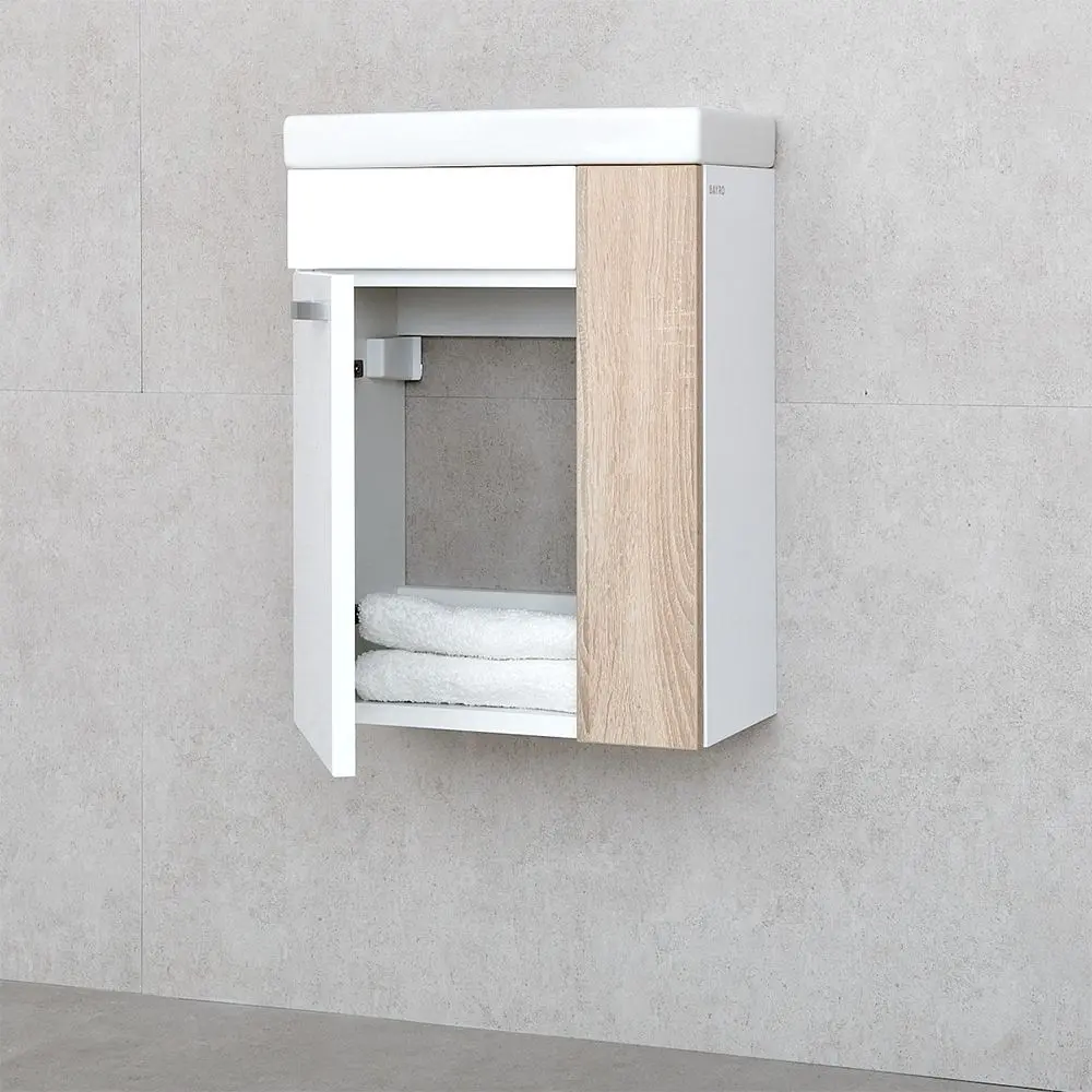 Dulap sub lavoar Bayro Promo Komo 400 R (White Gloss/Sonoma) - 6