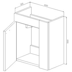 Dulap sub lavoar Bayro Promo Komo 400 R (White Gloss/Sonoma) Thumb