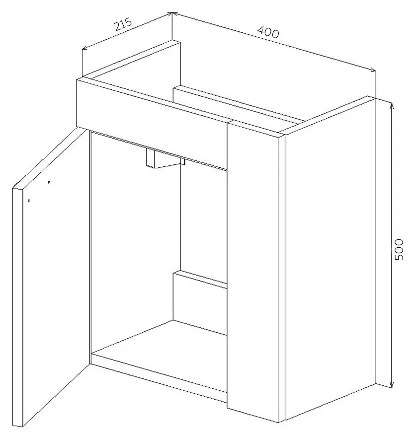 Dulap sub lavoar Bayro Promo Komo 400 R (White Gloss/Sonoma) - 7
