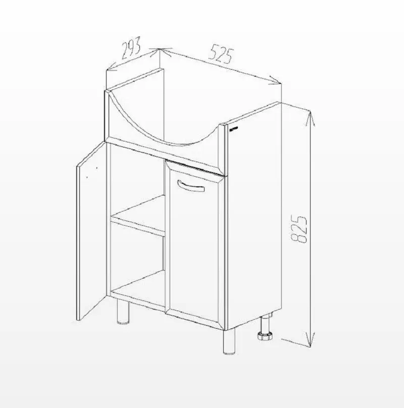 Dulap sub lavoar Bayro Tory Libra 600 (White)